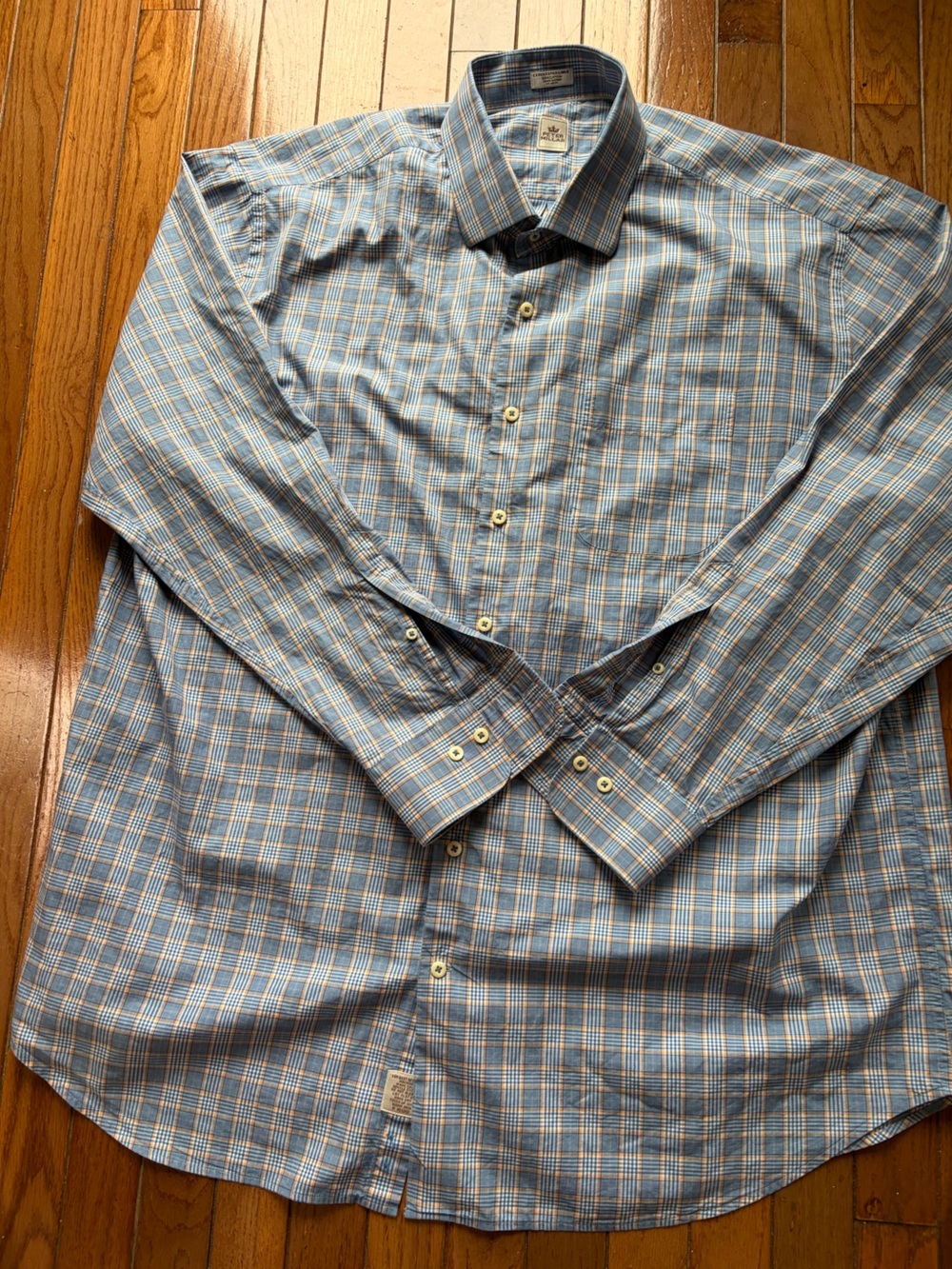 Peter Millar XXL Blue Plaid Dress Shirt - Classic Button-Down